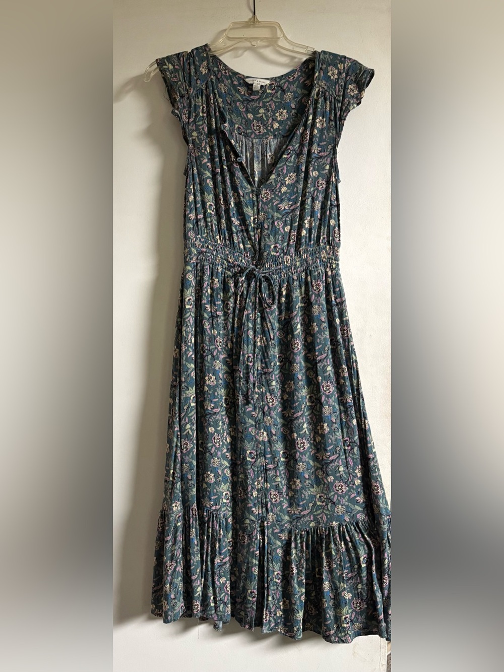 Lucky Brand Floral Maxi Dress with Pink and Cream Accents Size S